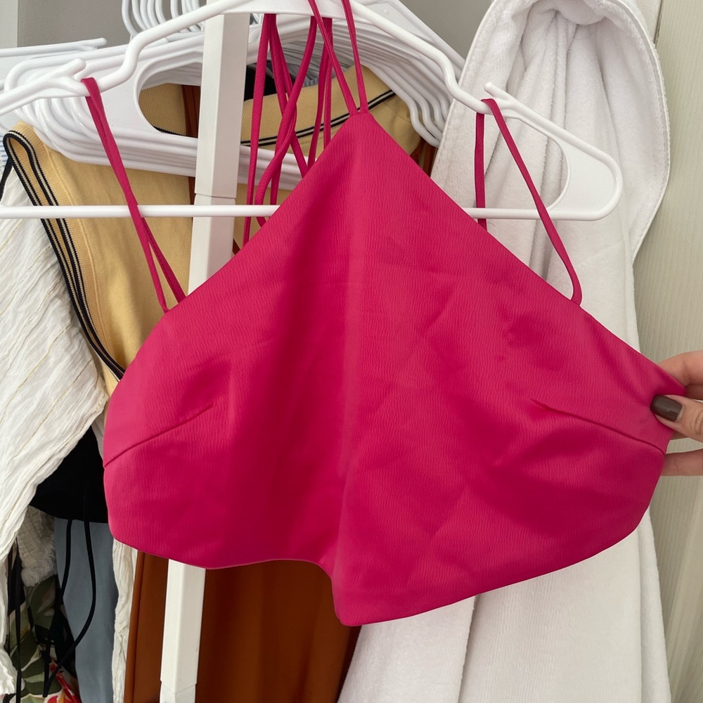 NASTY GAL Triangle tied top, Green. XS